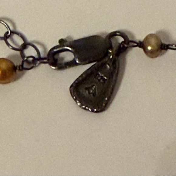 SILPADA NECKLACE OXIDIZED STERLING SILVER 925 LINKS COPPER FRESHWATER PEARLS 17” - Picture 8 of 9